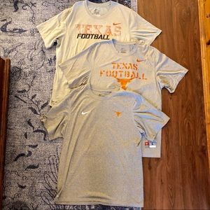 3 men’s dry-fit UT Longhorn Nike shirts